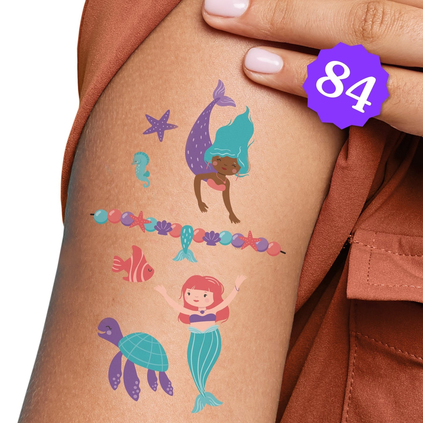 Mermaid Temporary Tattoos - 84 Ct
