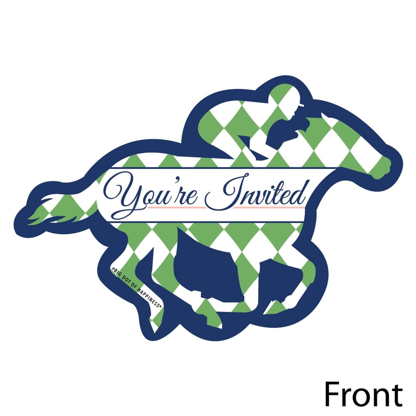Kentucky Horse Derby - Shaped Fill-In Invitations - Horse Race Party Invitation Cards with Envelopes - Set of 12
