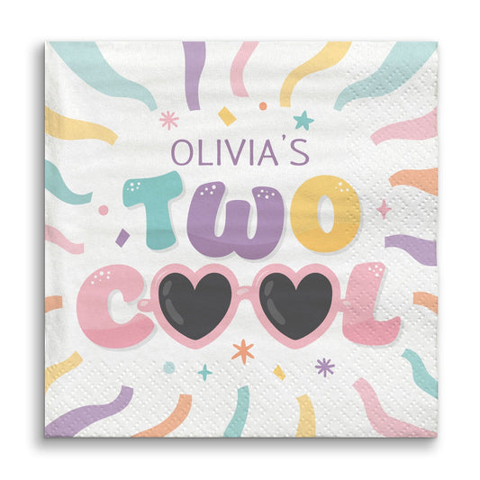 Custom Text Napkins - Two Cool Girl