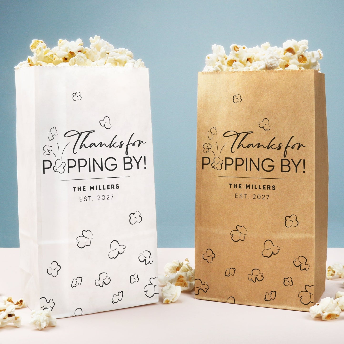 Custom Text Popcorn Bags - Thanks For Popping By