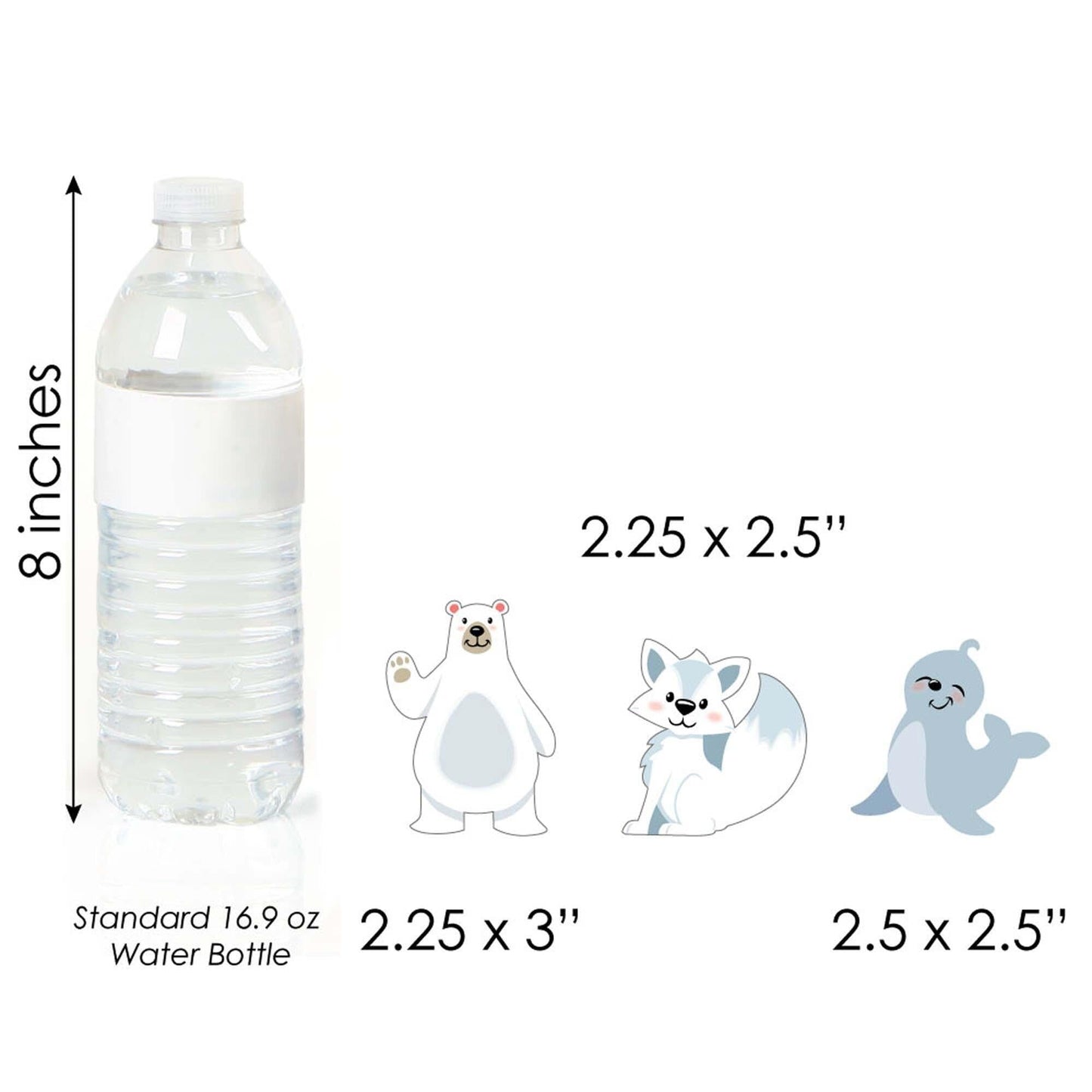Arctic Polar Animals - Dessert Cupcake Toppers - Winter Baby Shower or Birthday Party Clear Treat Picks - Set of 24