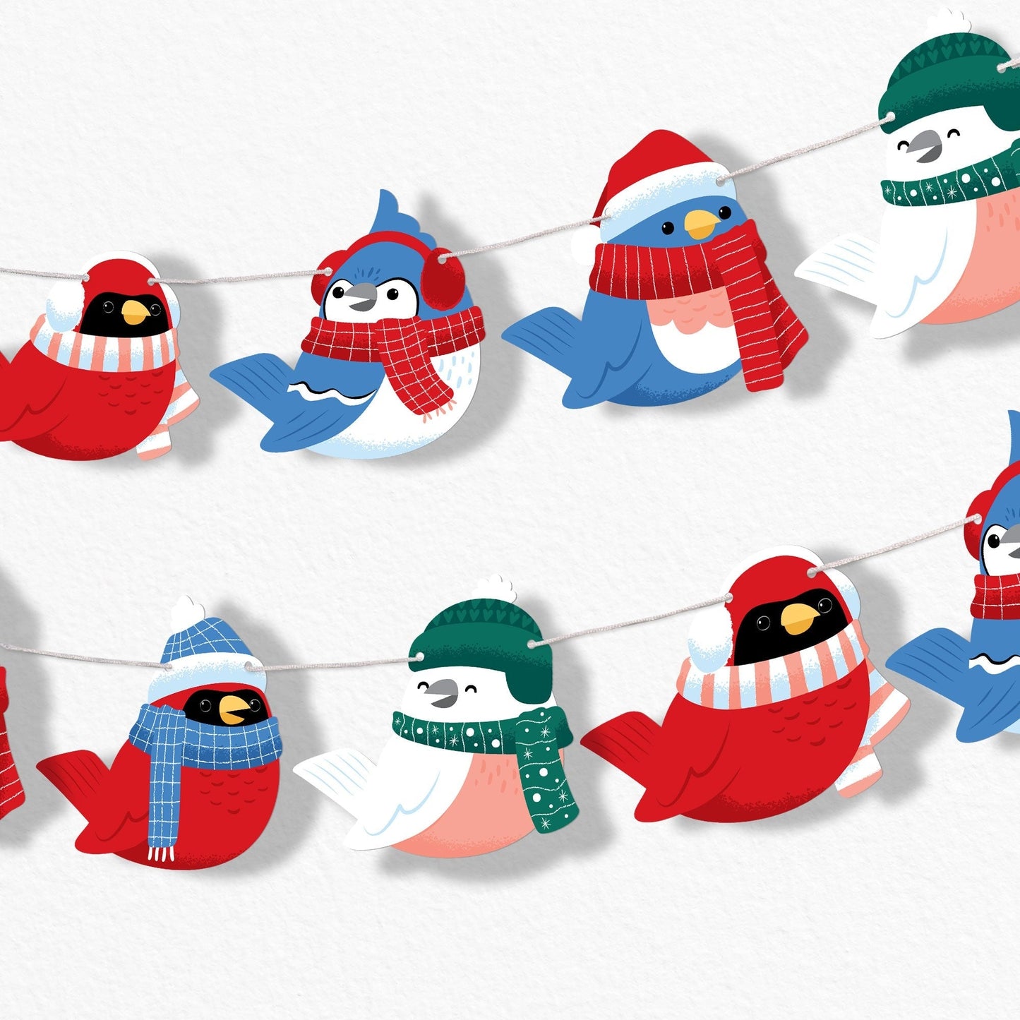Winter Birds Garland Banner - 15 Pc