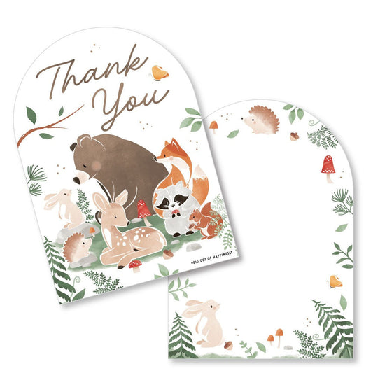Woodland Animals Thank You Cards - 12 Ct