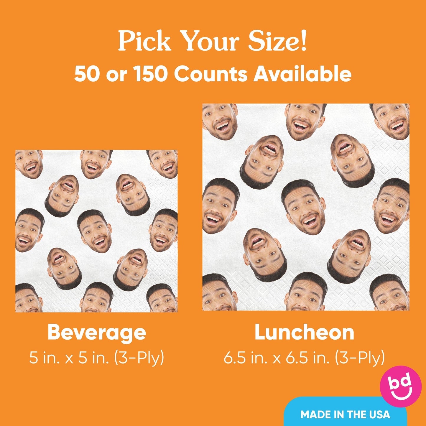 Custom Face Napkins - Pattern Any Occasion