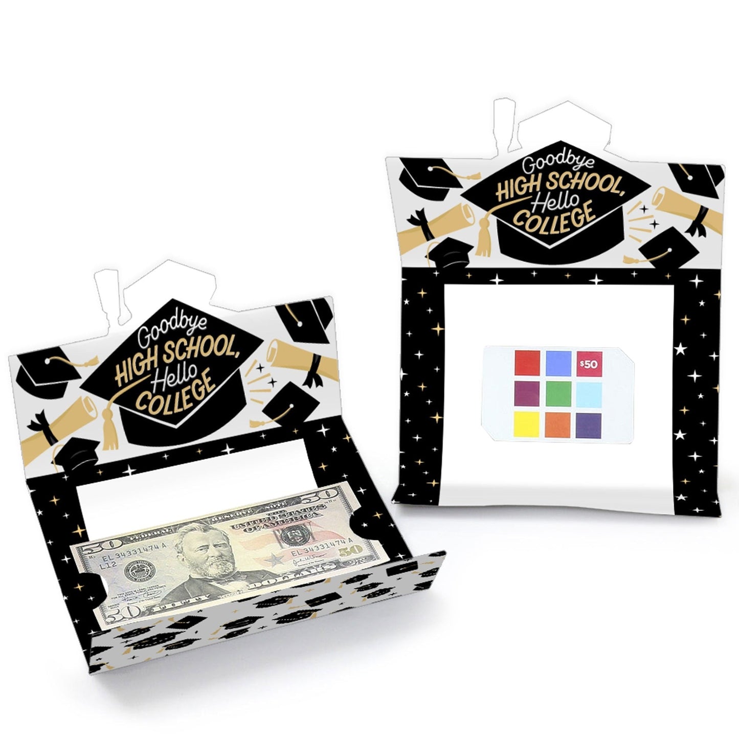Goodbye High School, Hello College - Graduation Party Money and Gift Card Holders - Set of 8