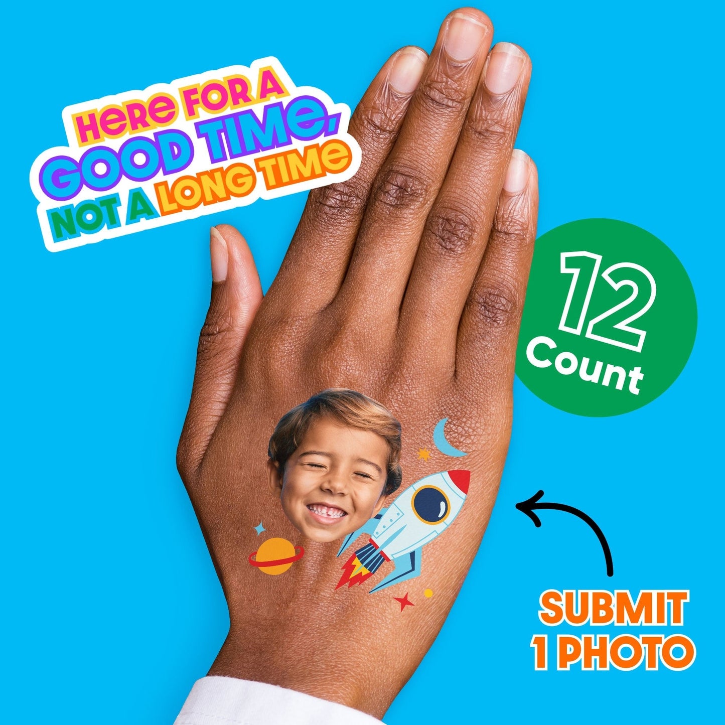 Custom Outer Space Temporary Tattoos - 12 Ct