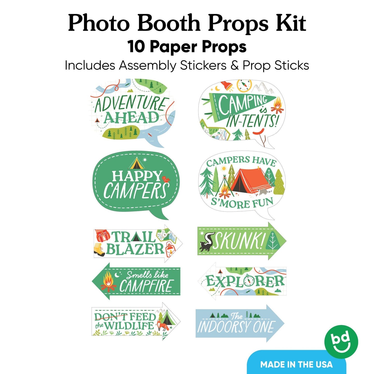 Camping Funny Photo Props - 10 Ct