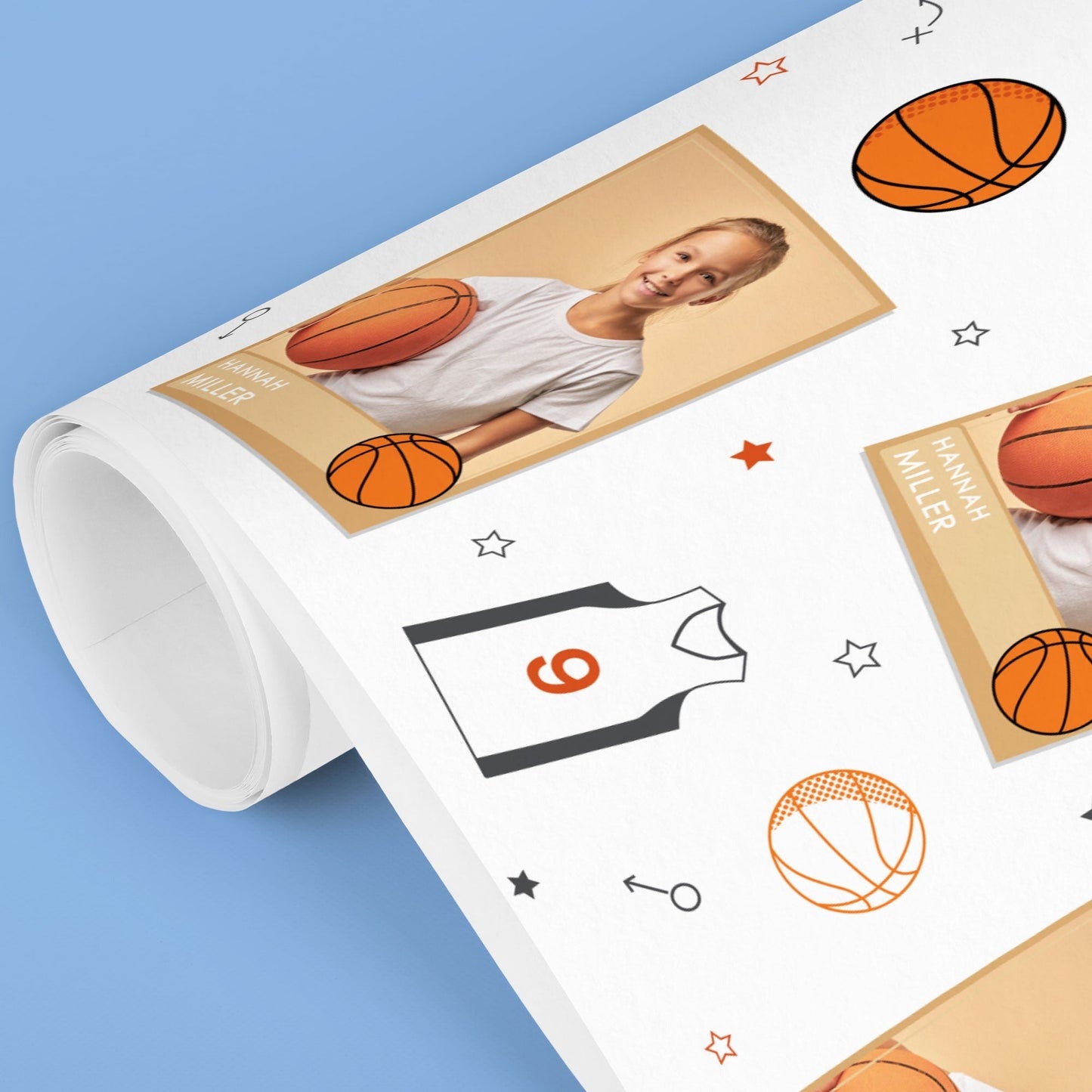 Custom Photo Wrapping Paper - Basketball