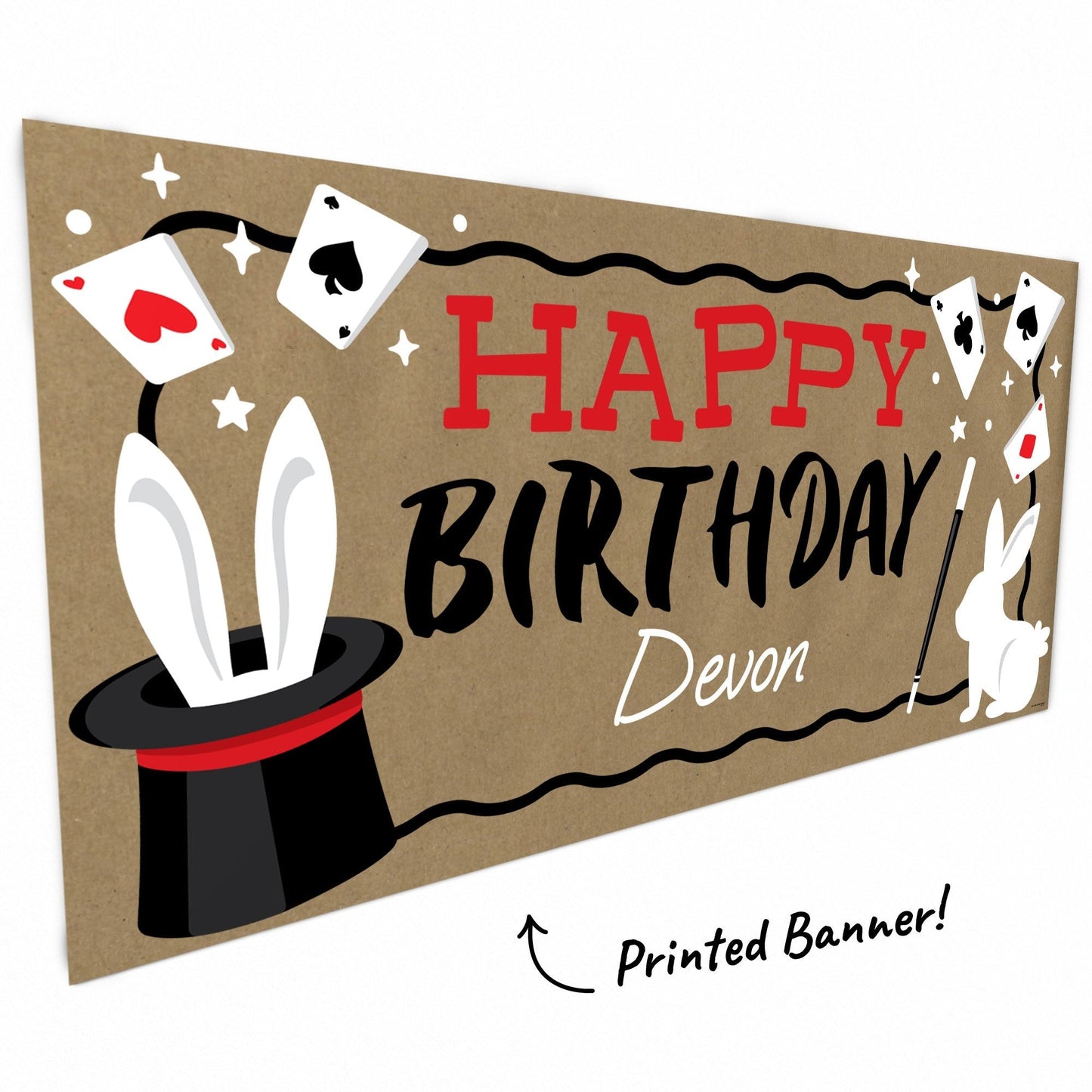 Custom Text Magic Show Birthday Kraft Banner
