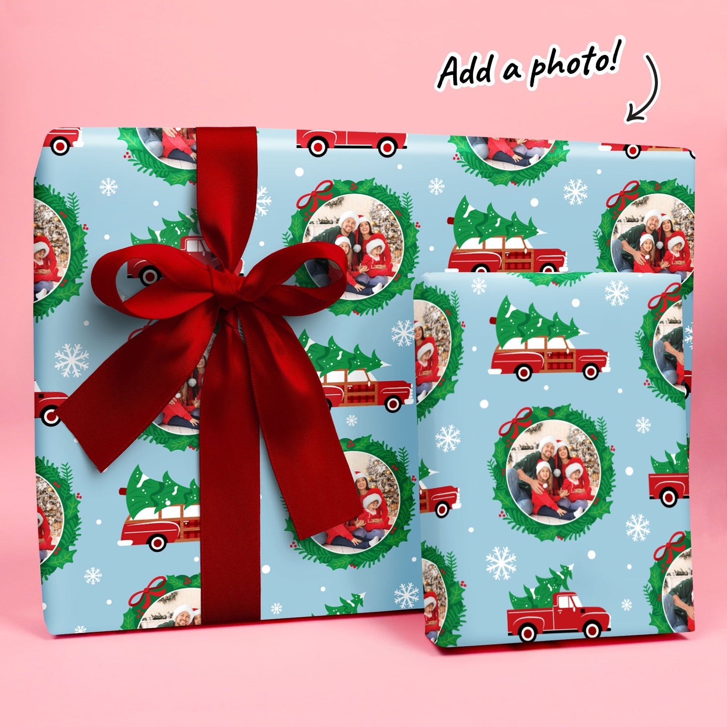 Custom Photo Wrapping Paper - Merry Little Christmas Tree