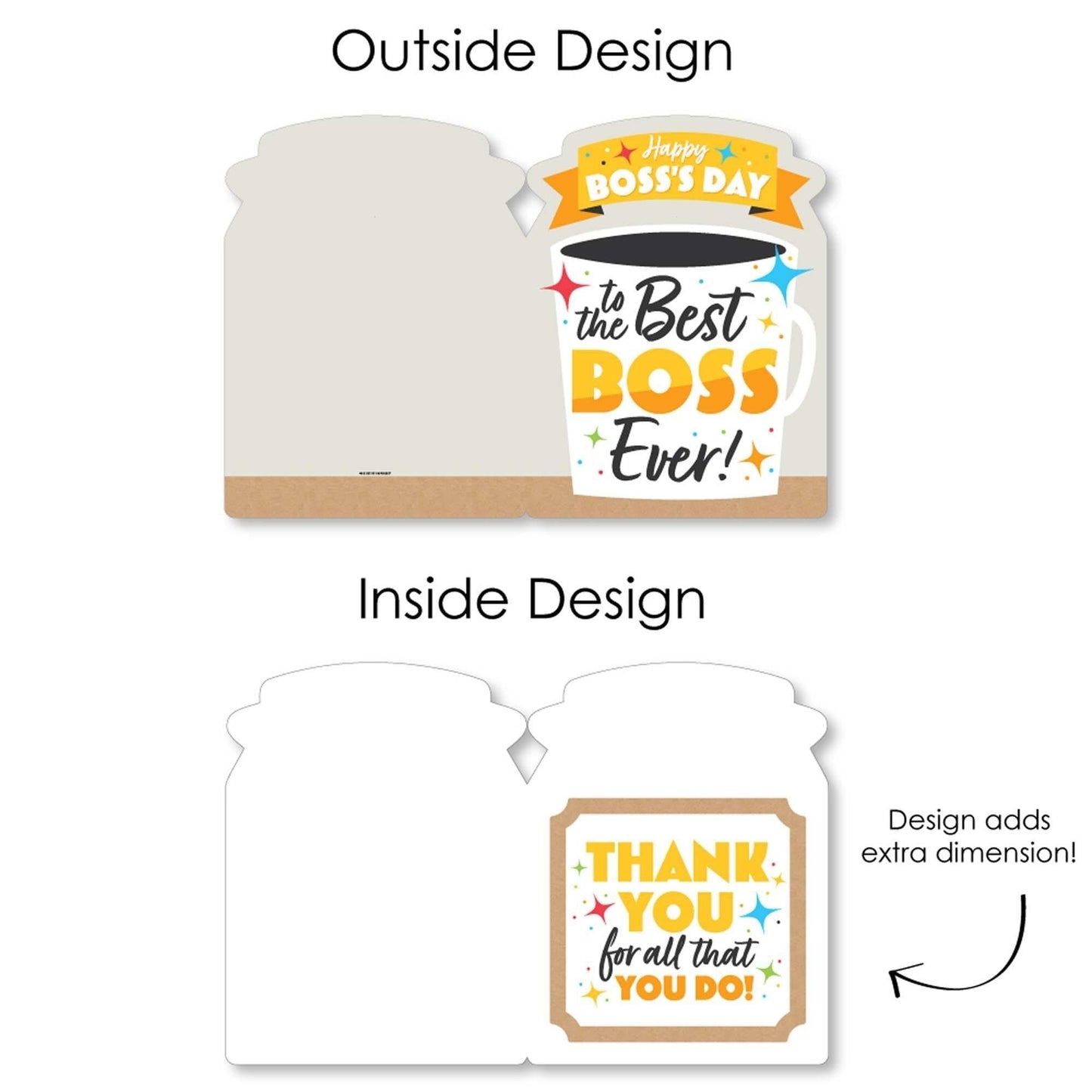 Happy Boss's Day - Best Boss Ever Giant Greeting Card - Big Shaped Jumborific Card - 16.5 x 22 inches