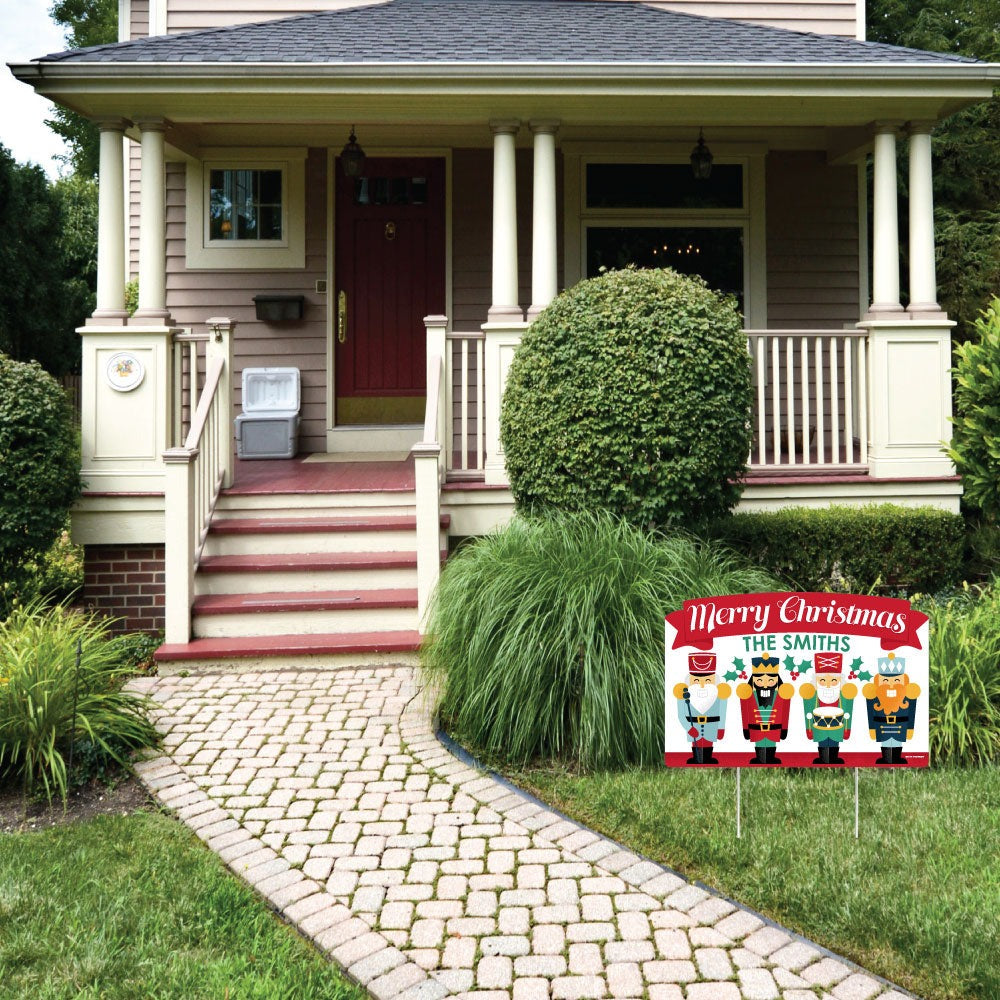 Christmas Nutcracker - Holiday Party Yard Sign Lawn Decorations - Personalized Merry Christmas Party Yardy Sign