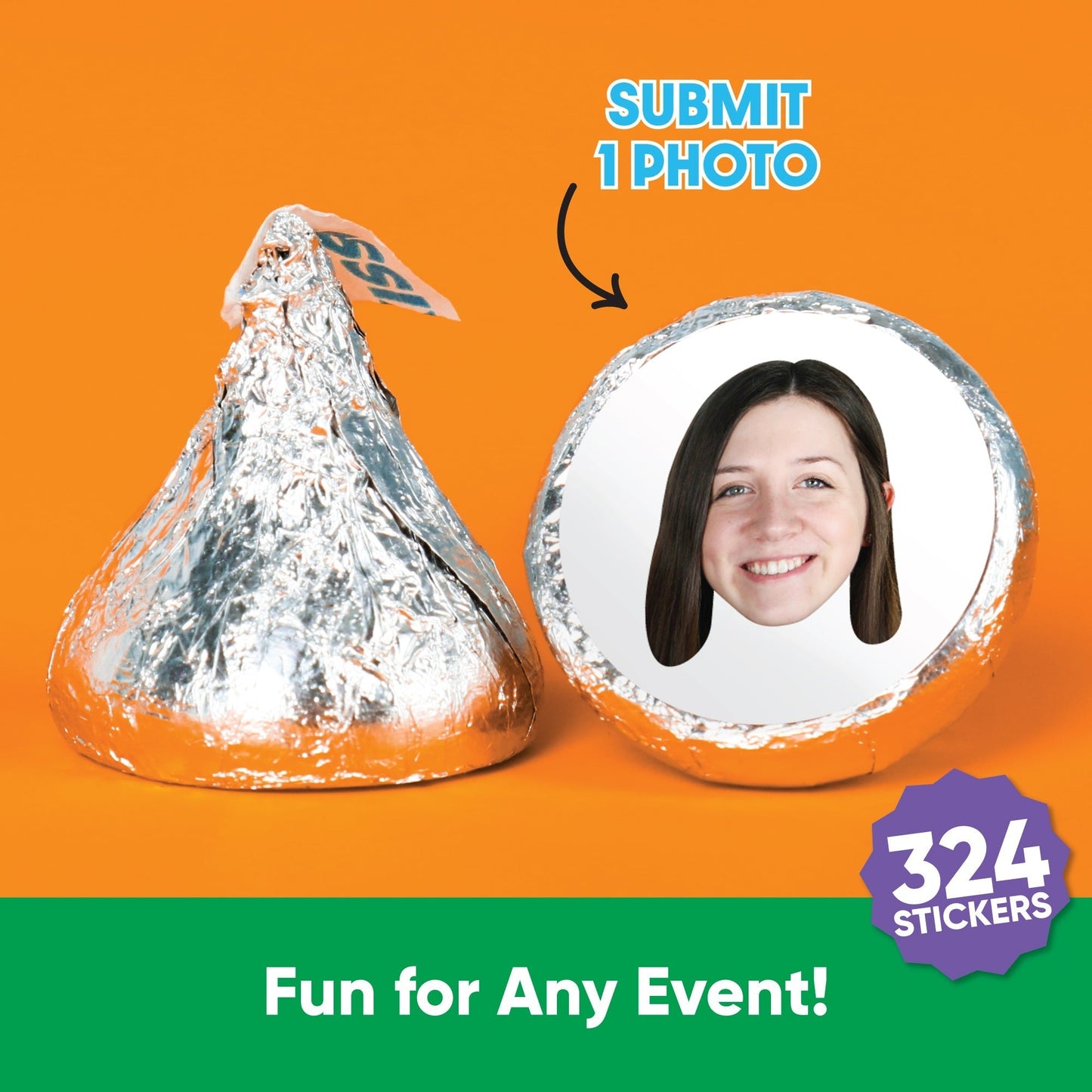 Custom Fun Face Round Candy Stickers - 324 Ct