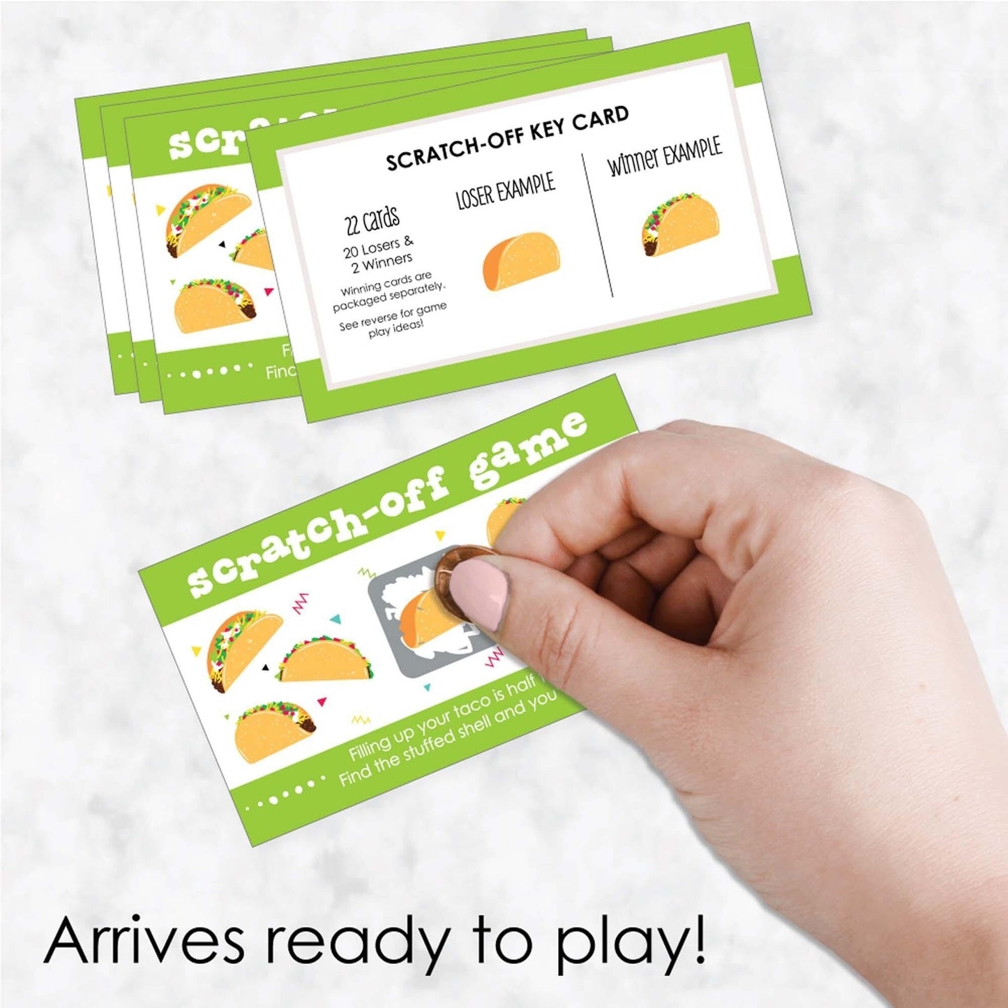 Taco 'Bout Fun - Mexican Fiesta Game Scratch Off Cards - 22 ct