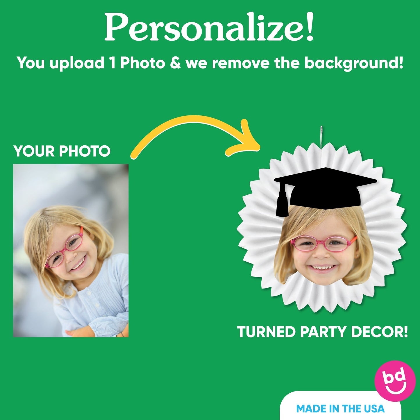 Custom Face Graduation Paper Fans