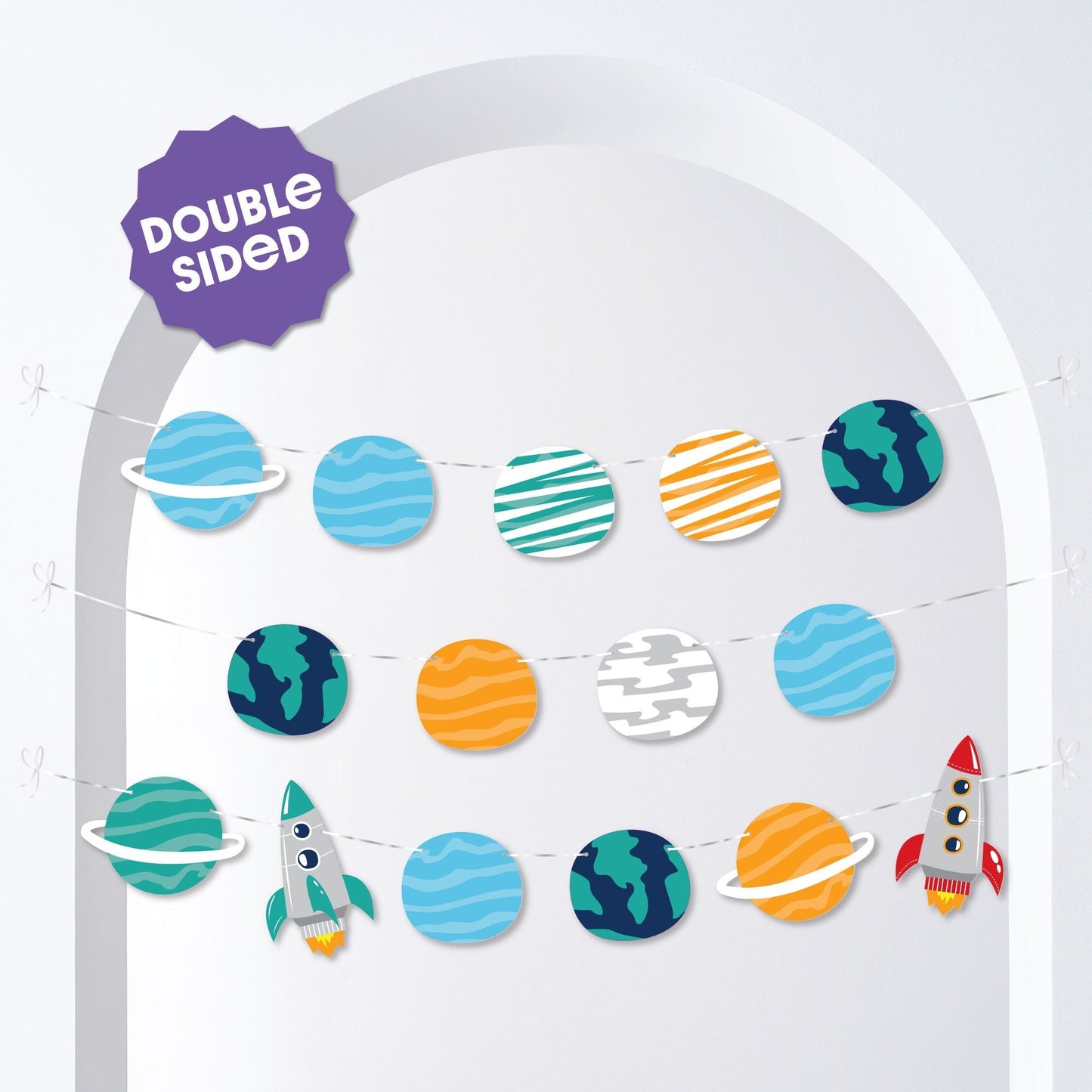 Outer Space Garland Banner - 15 Pc