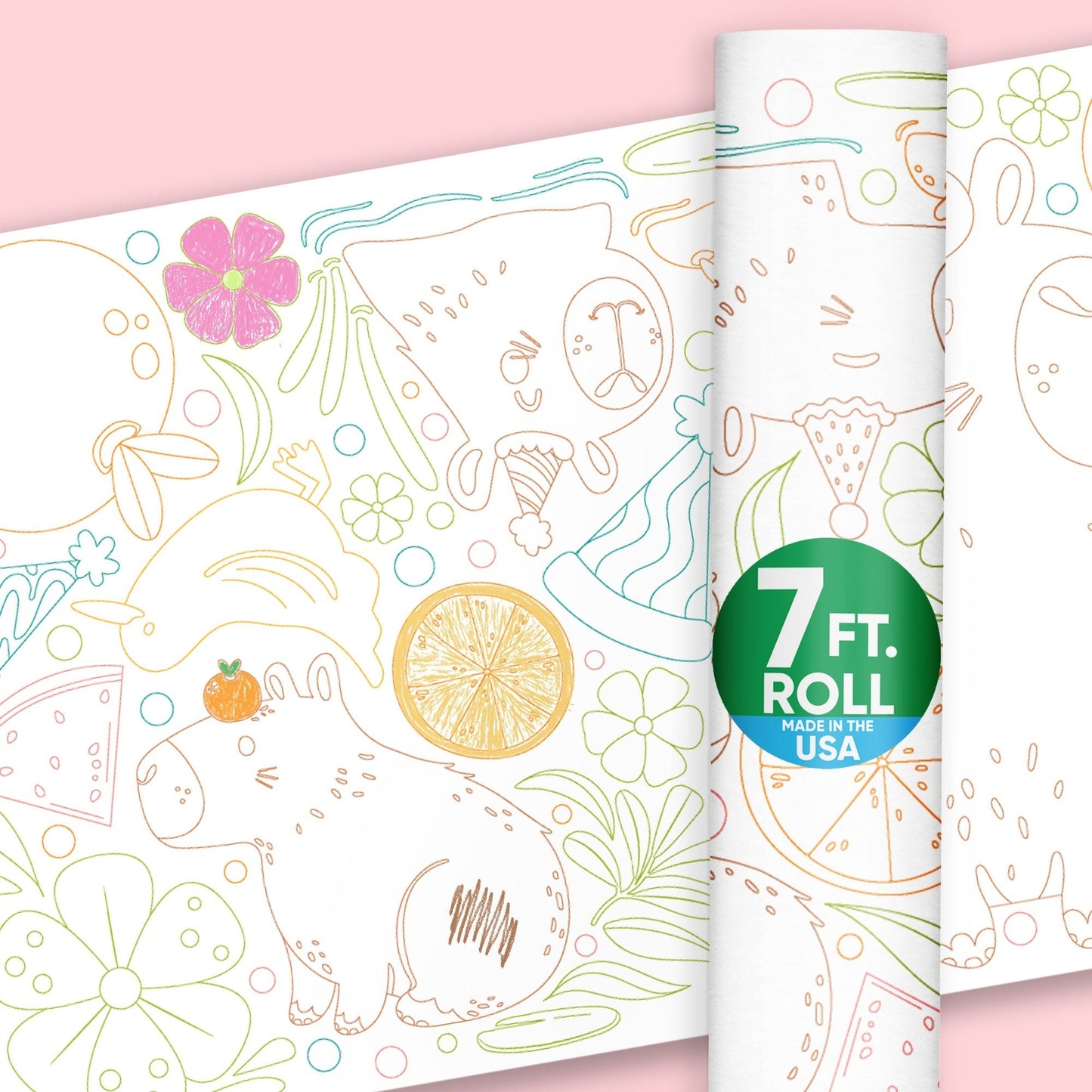 Capy Birthday - Coloring Table Runner - 7'
