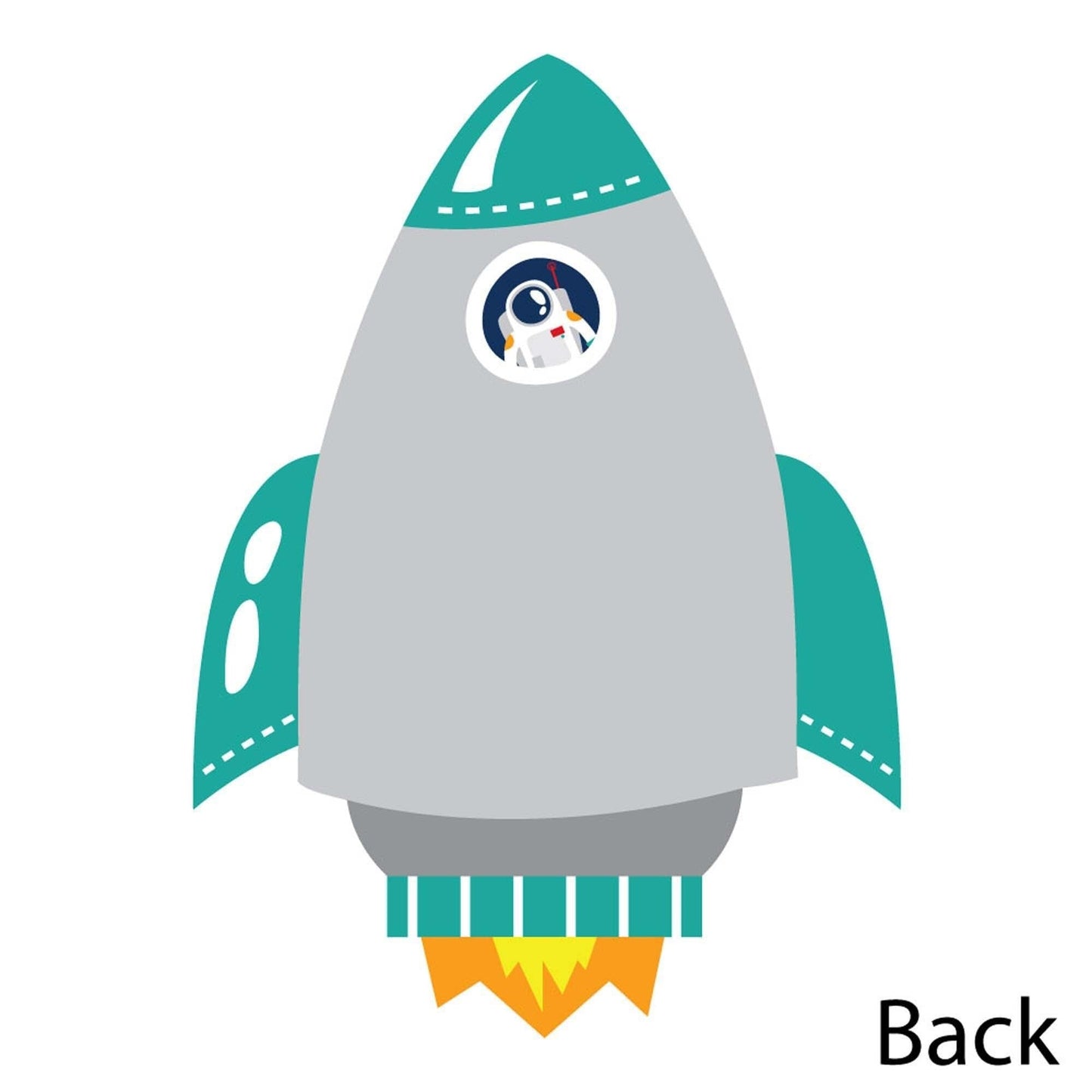 Blast Off to Outer Space - Shaped Thank You Cards - Rocket Ship Baby Shower or Birthday Party Thank You Note Cards with Envelopes - Set of 12