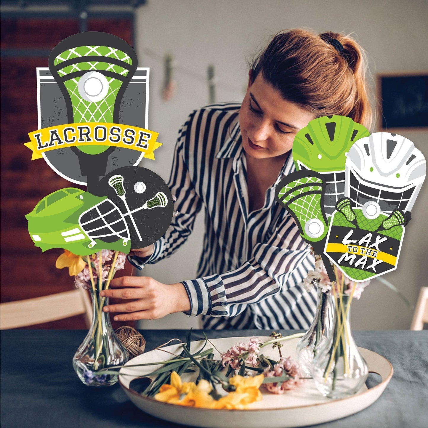 Lax to the Max - Lacrosse - Party Centerpiece Sticks - Showstopper Table Toppers - 35 Pieces