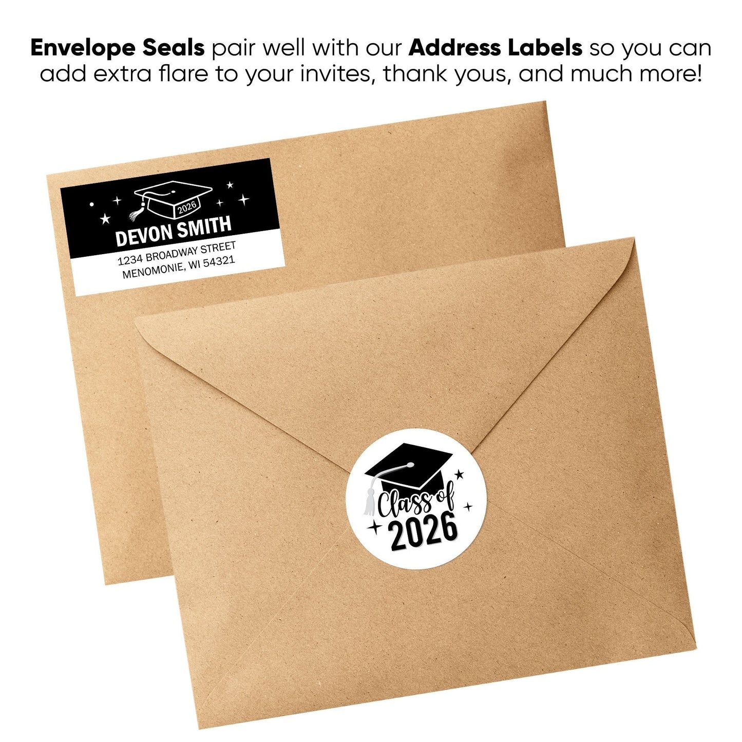 2026 Graduation Envelope Seal Stickers - 120 Ct
