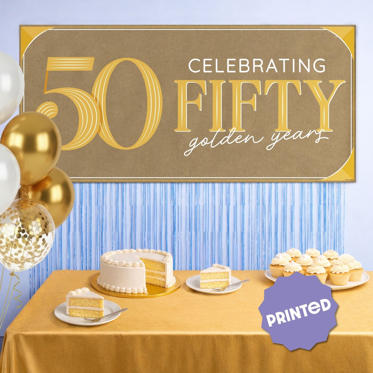 50th Wedding Anniversary Kraft Banner