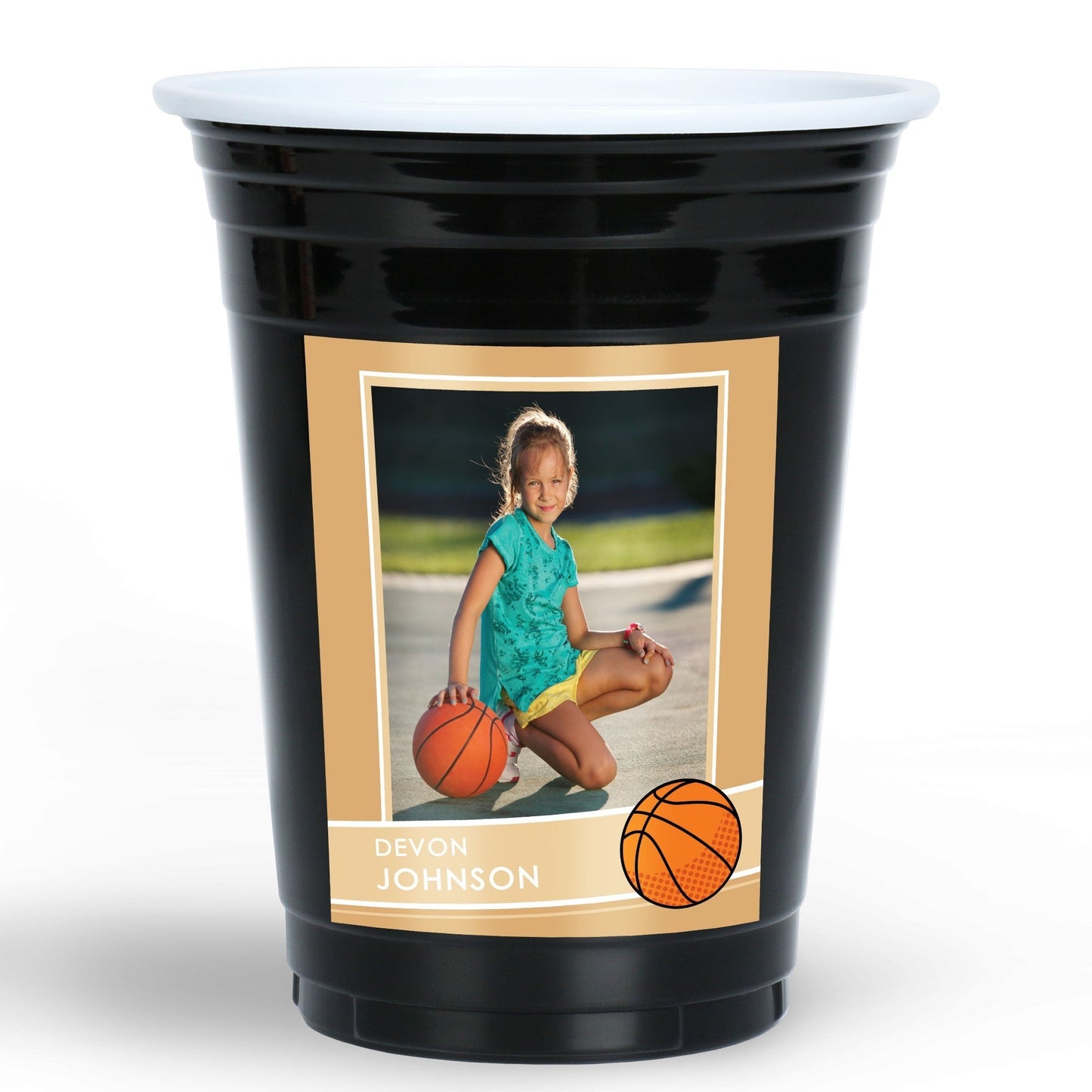 Custom Photo Party Cups - Basketball - 16 Ct