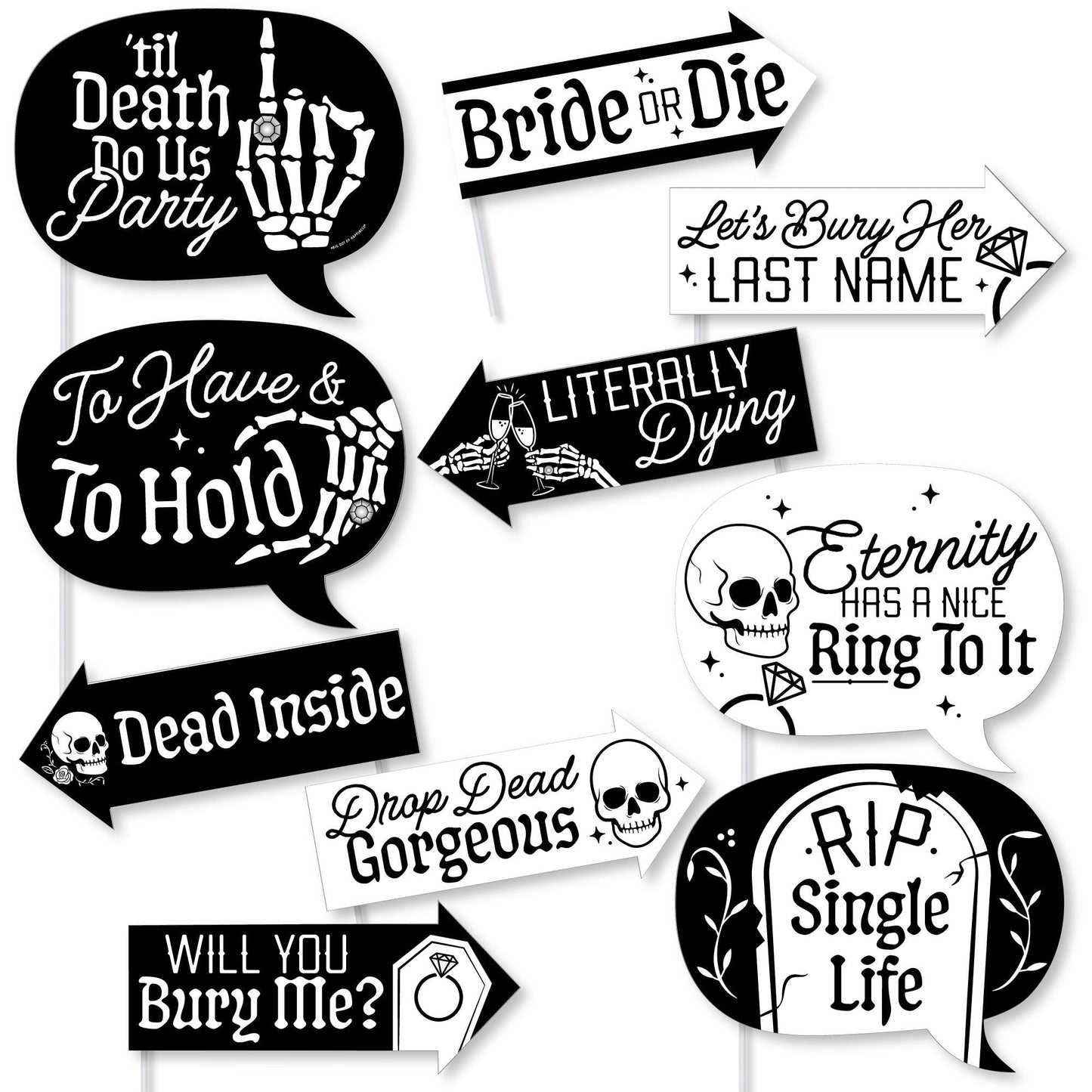 Til Death Do Us Party Funny Photo Props - 10 Ct