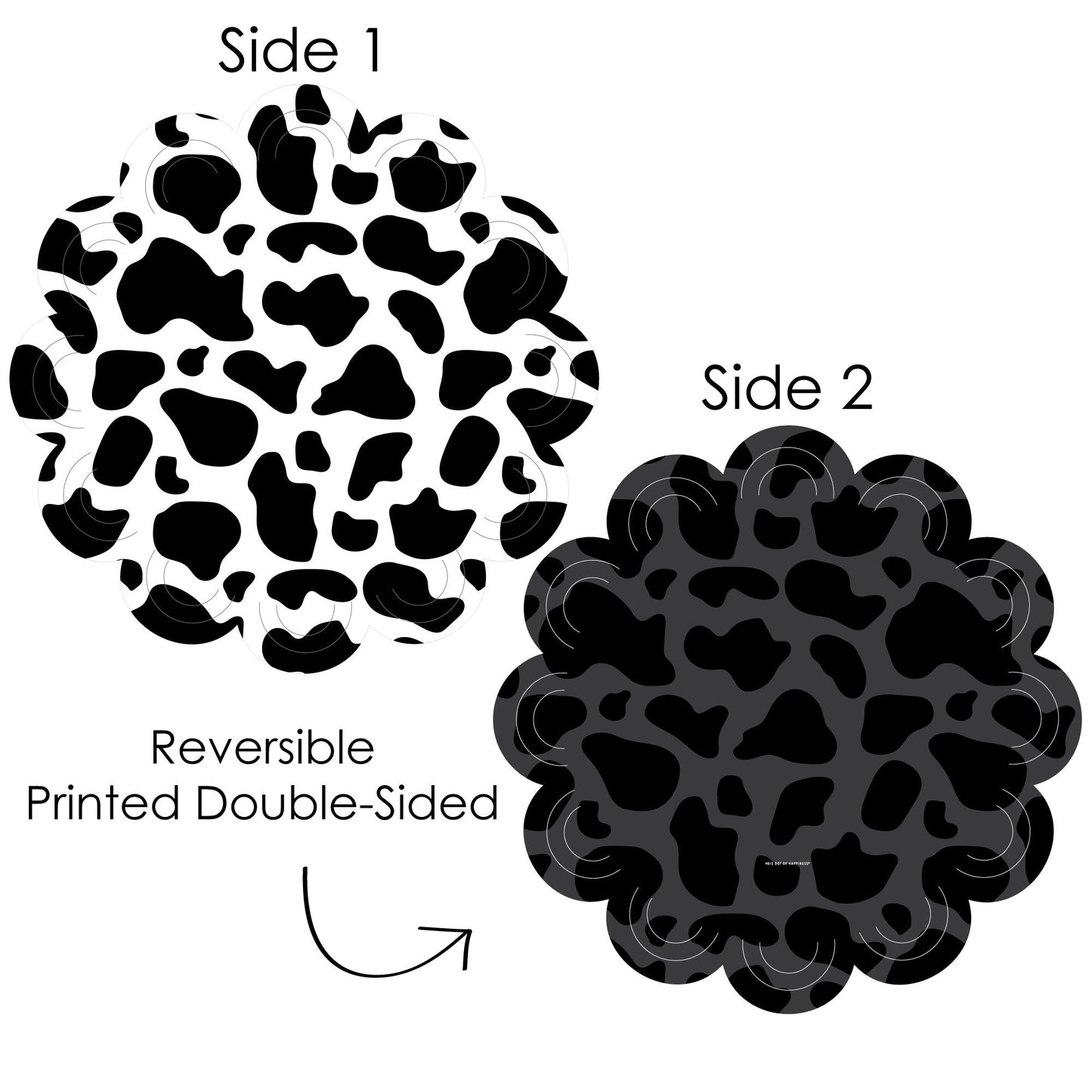 Cow Print - Farm Animal Party Round Table Decorations - Paper Chargers - Place Setting For 12