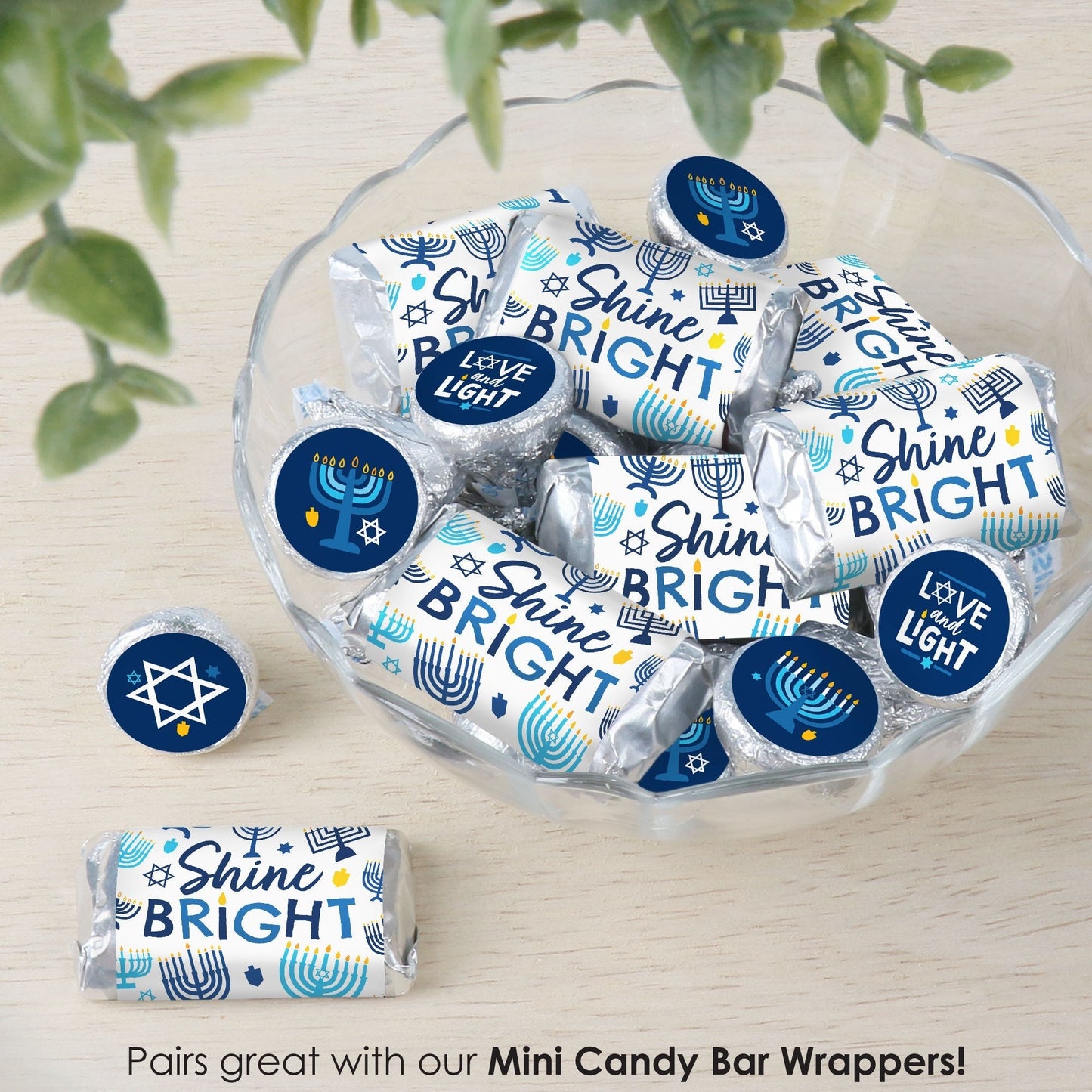 Hanukkah Menorah - Chanukah Holiday Party Small Round Candy Stickers - Party Favor Labels - 324 Count
