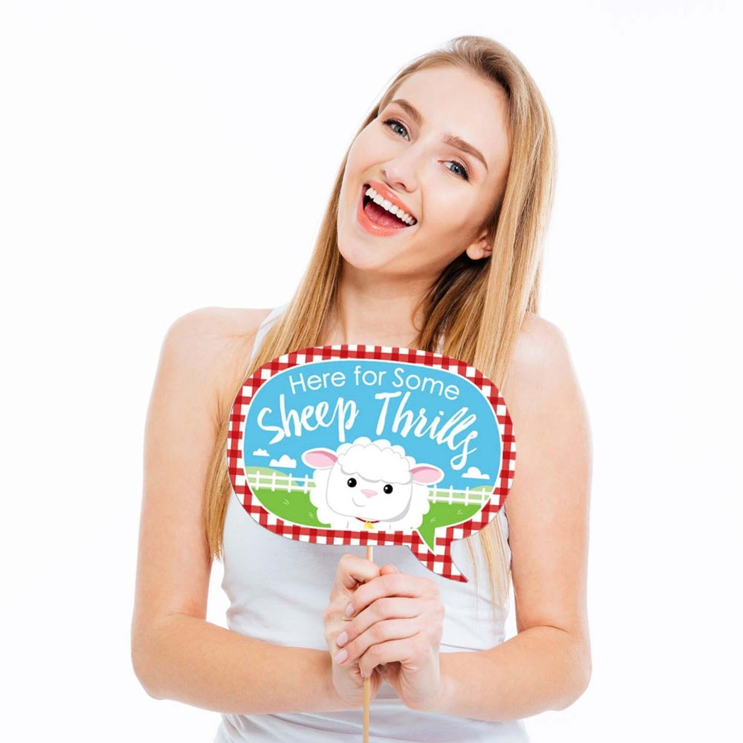 Funny Farm Animals - 10 Piece Barnyard Baby Shower or Birthday Party Photo Booth Props Kit