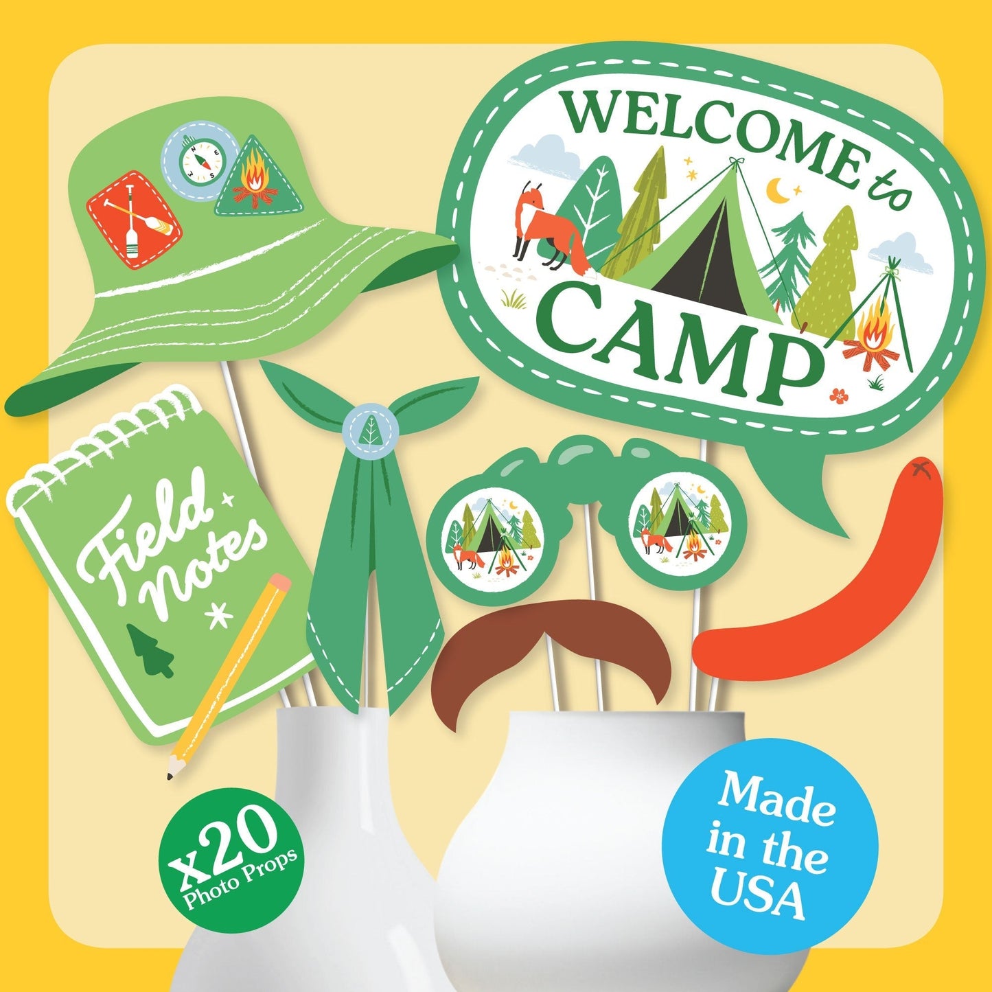 Camping Photo Props - 20 Ct