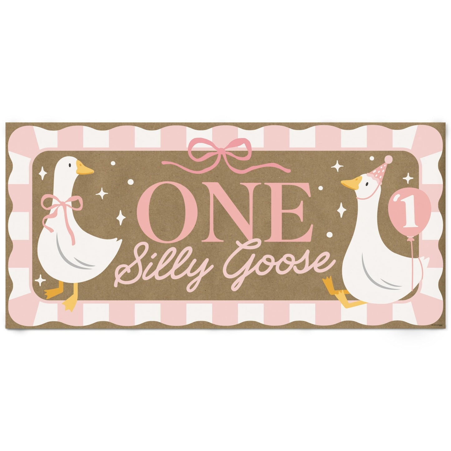 One Silly Goose Pink Kraft Banner