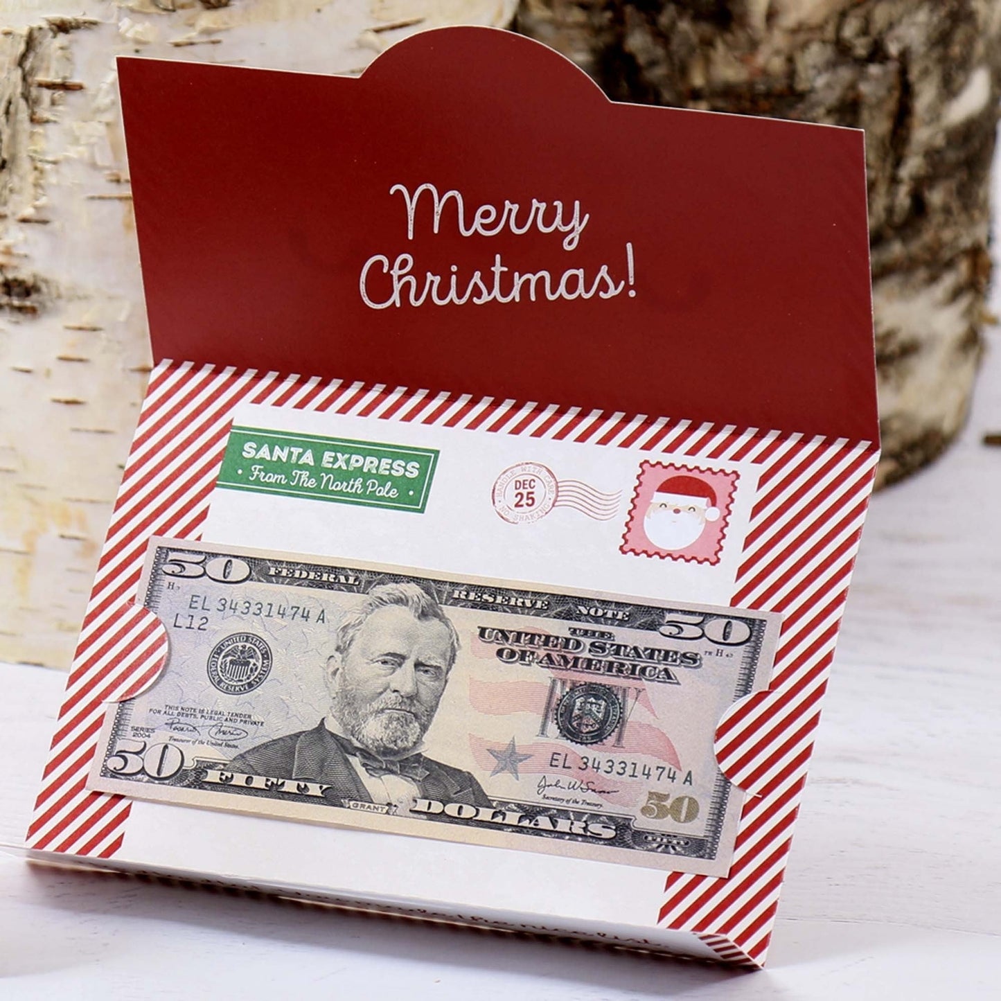 Jolly Santa Claus - Set of 8 Christmas Money And Gift Card Holders