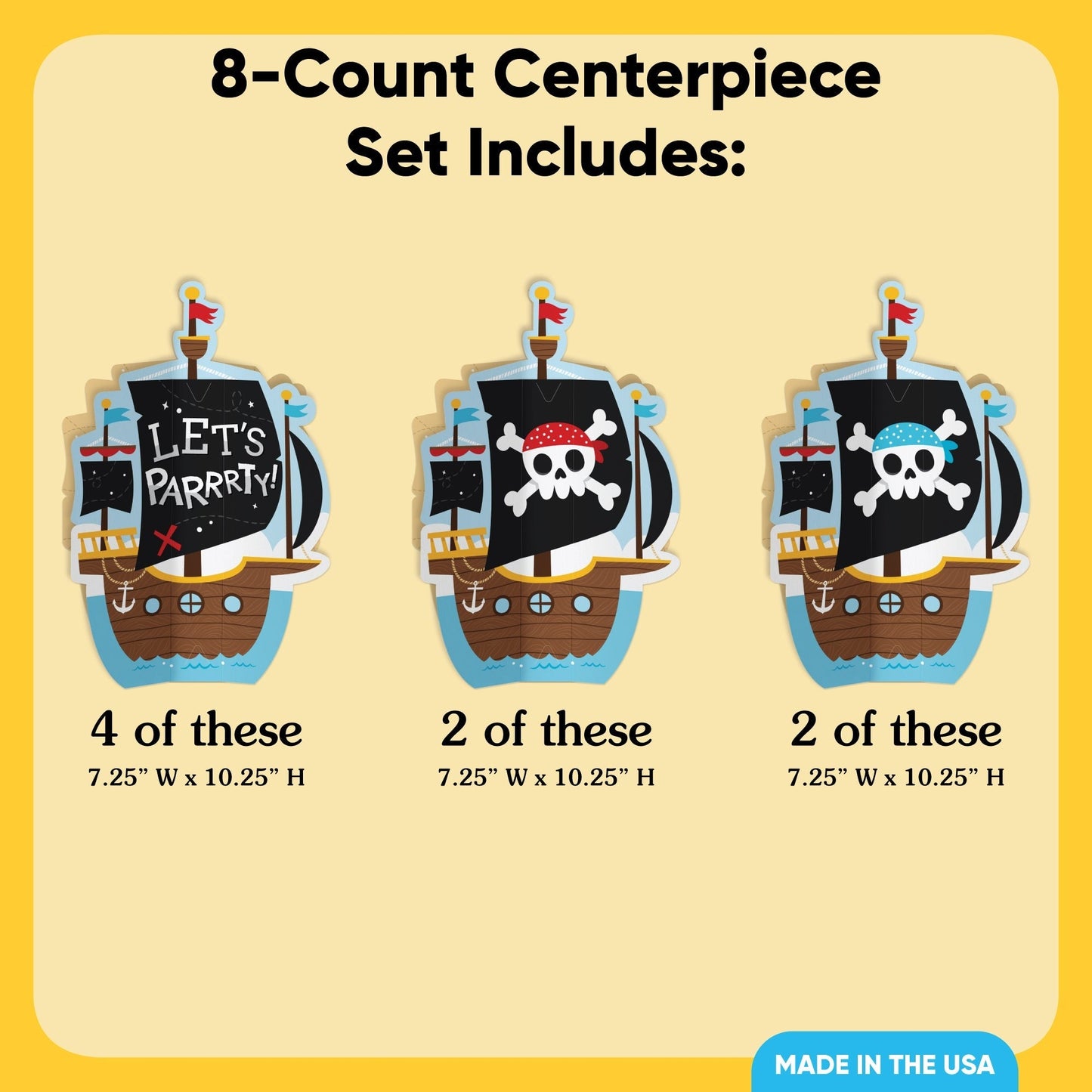 Pirate 3D Centerpieces - 8 Ct