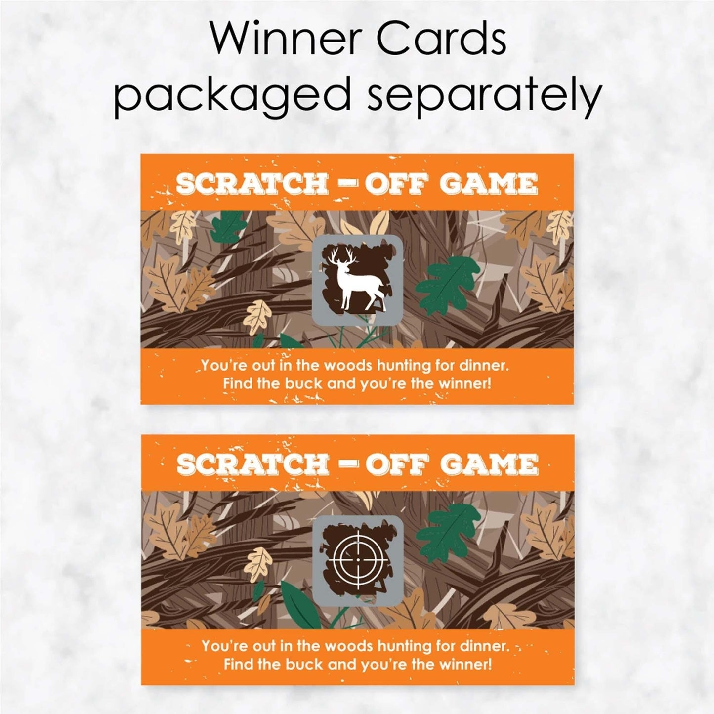 Gone Hunting - Deer Hunting Camo Party Game Scratch Off Cards - 22 ct