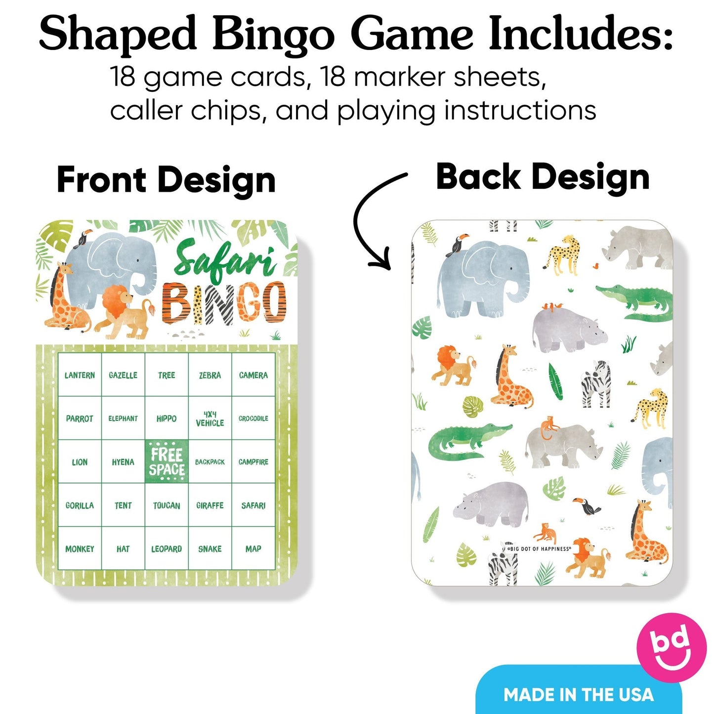 Safari Animals Bingo Game - 18 Ct