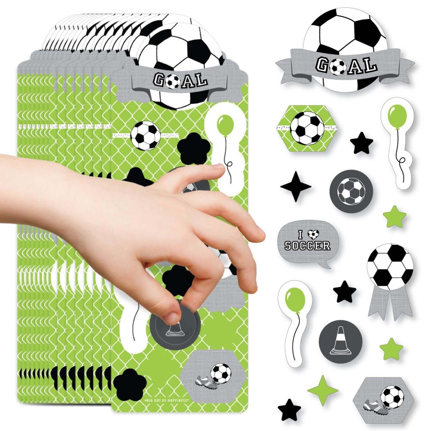 GOAAAL! - Soccer - Birthday Party Favor Kids Stickers - 16 Sheets - 256 Stickers