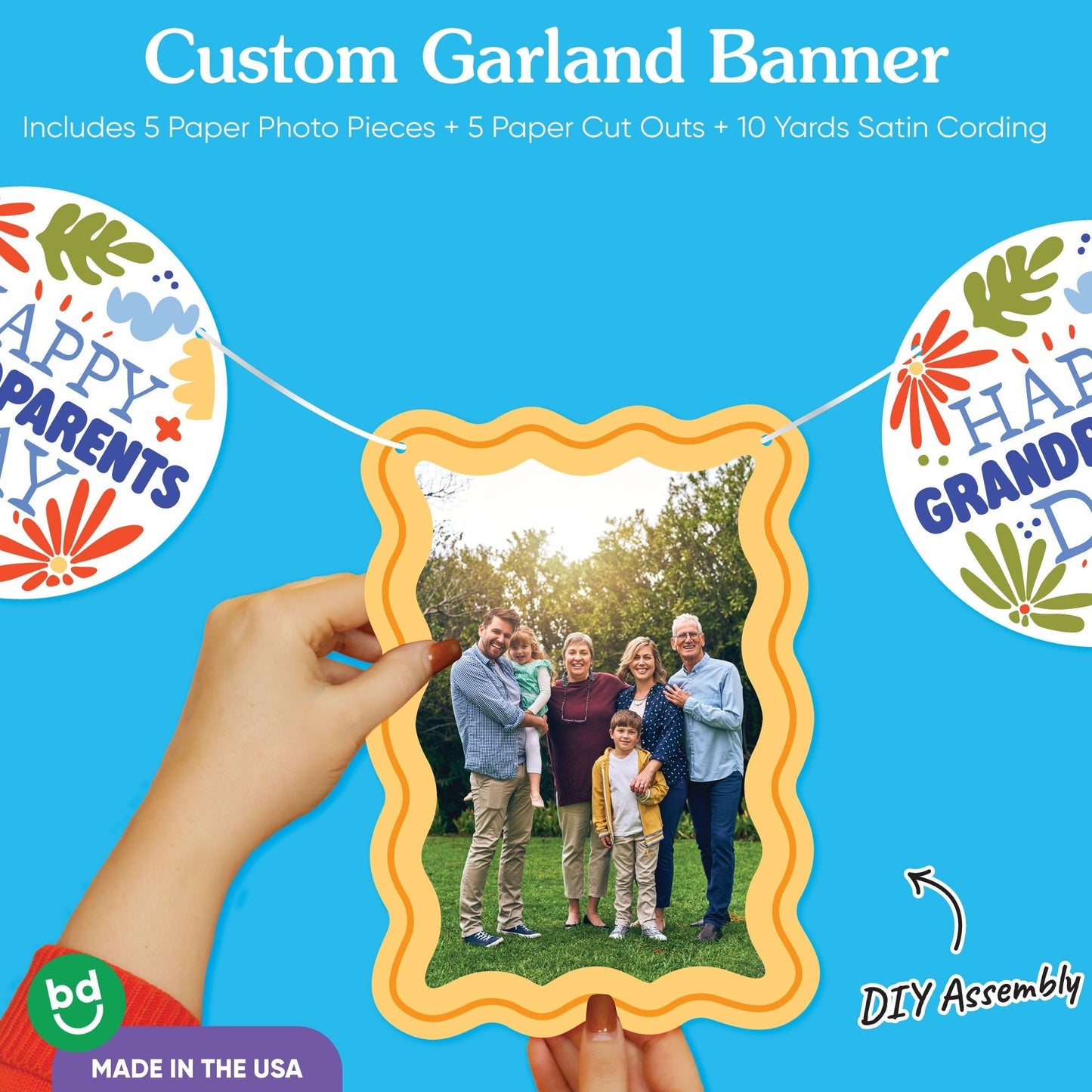 Custom Photo Garland Banner - Colorful Grandparents Day