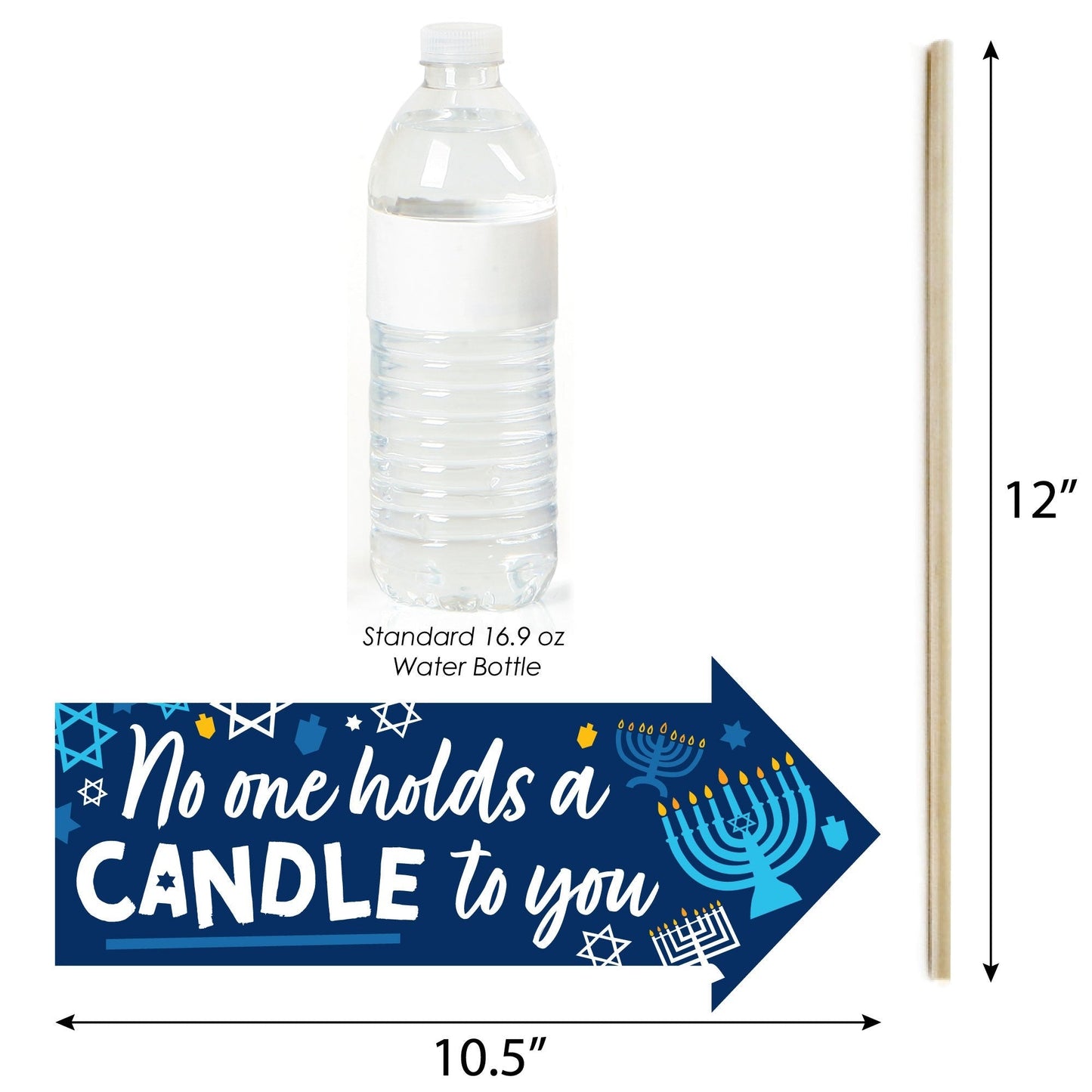Funny Hanukkah Menorah - Chanukah Holiday Party Photo Booth Props Kit - 10 Piece