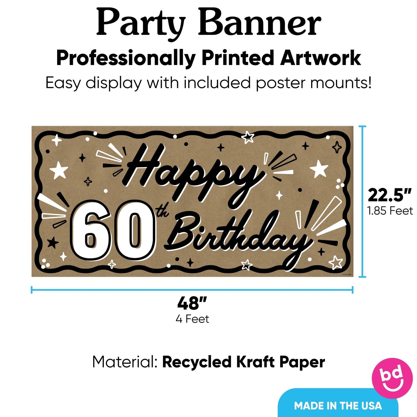60th Birthday Kraft Banner
