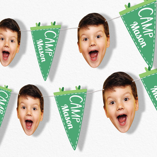 Custom Face Garland Banner - Camping