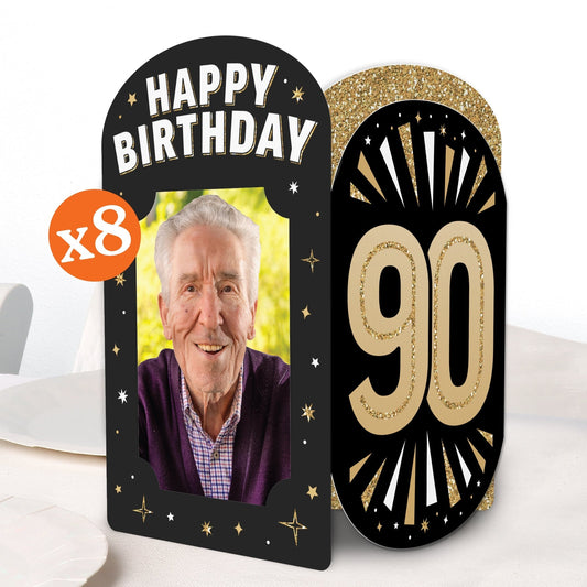90th Birthday Photo Centerpieces - 8 Ct