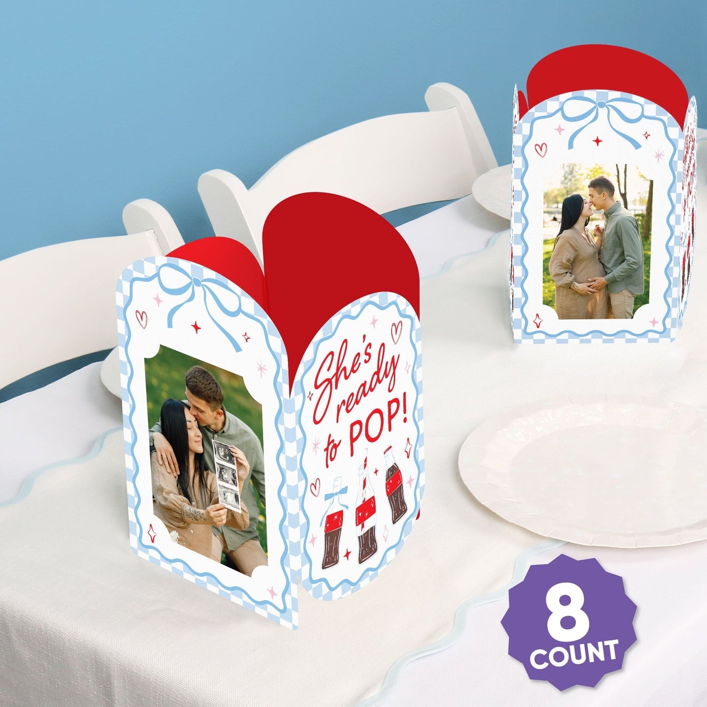 She's Ready to Pop Photo Centerpieces - 8 Ct