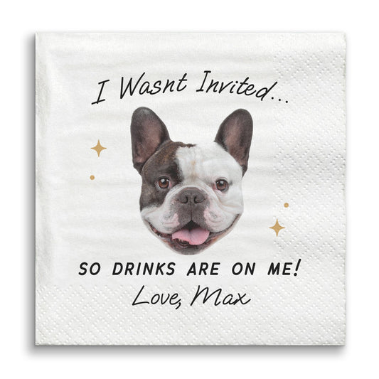 Custom Face Napkins - Drinks On Me Pet Wedding