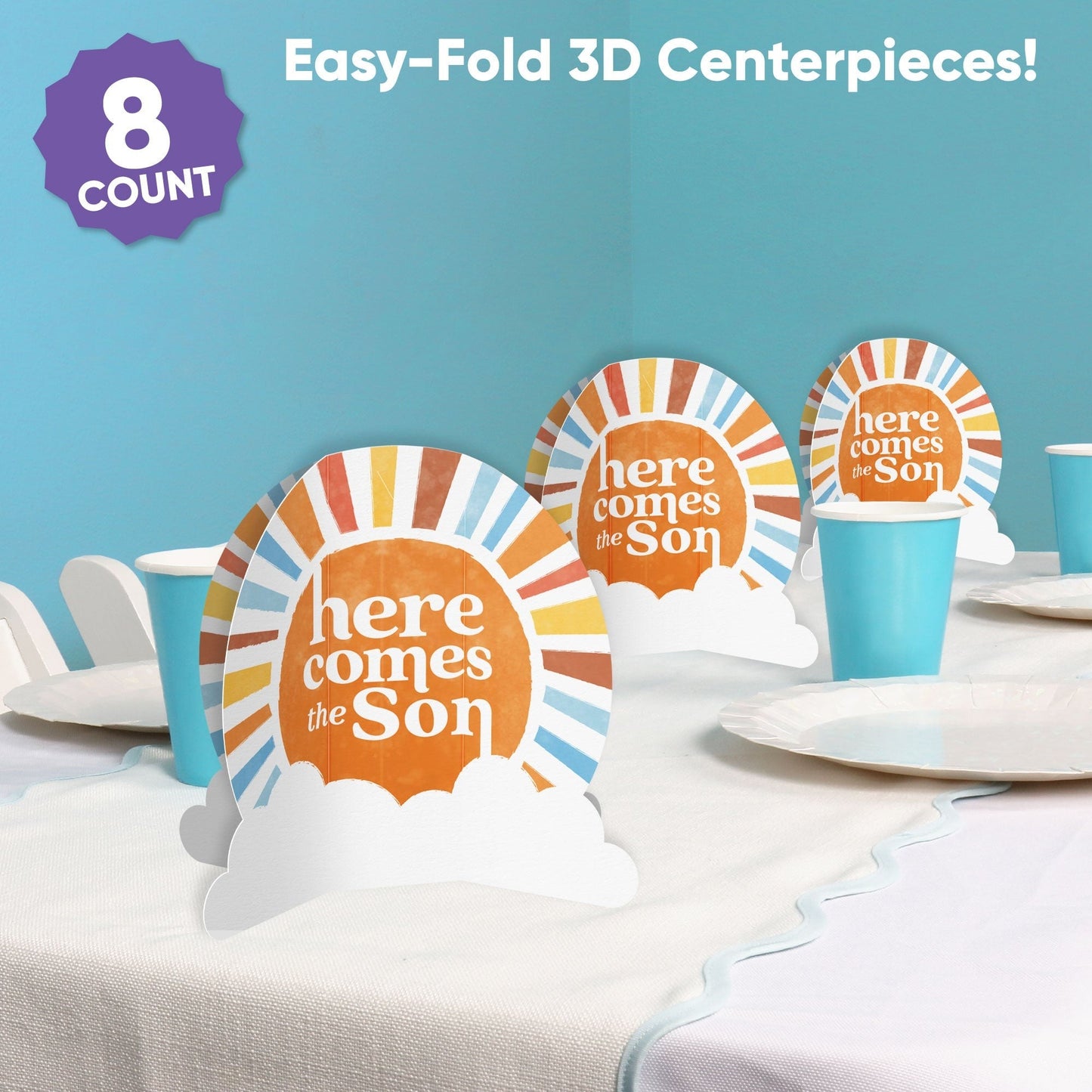 Here Comes The Son 3D Centerpieces - 8 Ct
