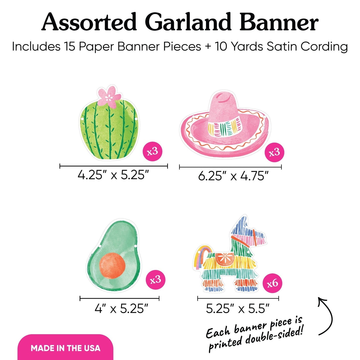 Fiesta Garland Banner - 15 Pc