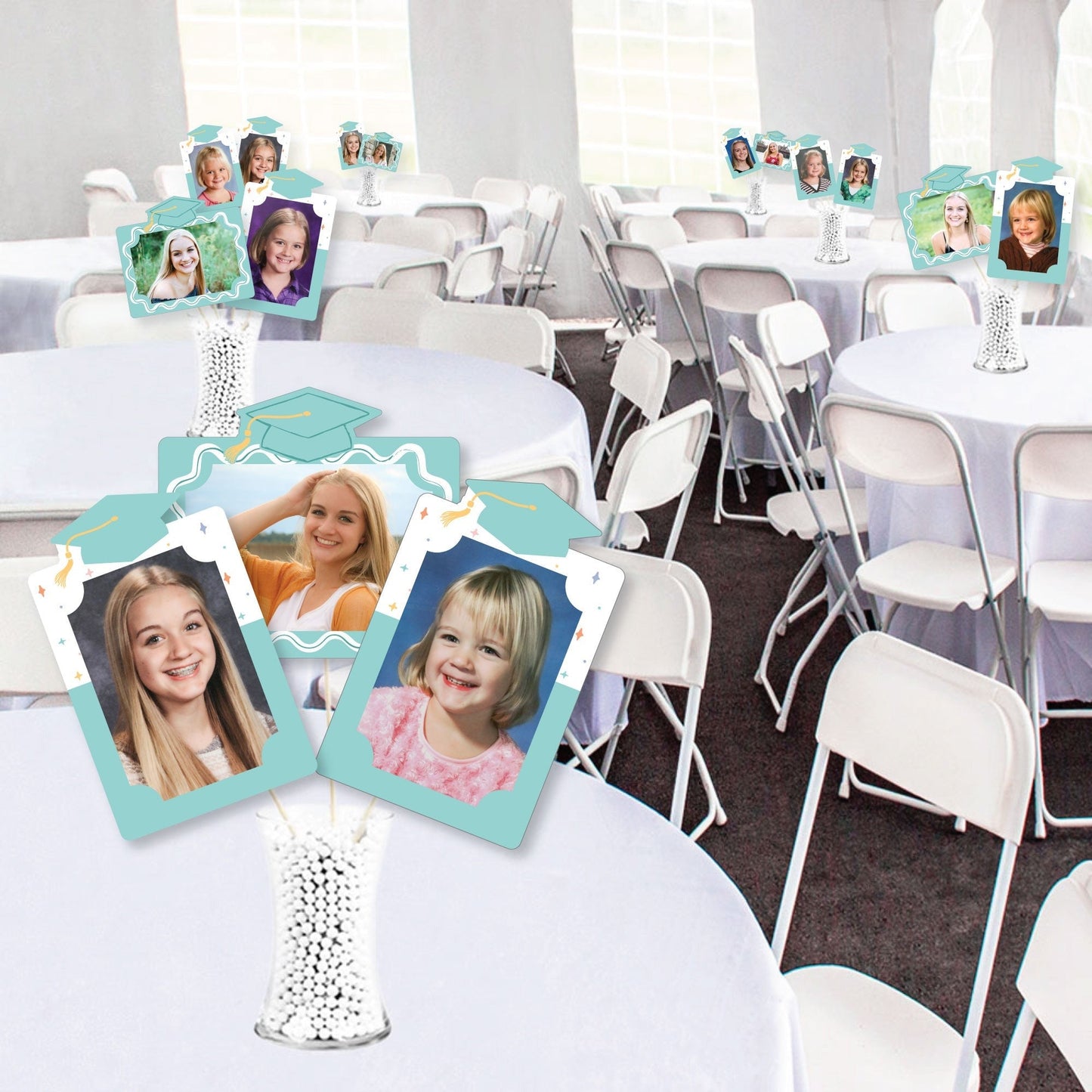 Pastel Grad Photo Table Toppers - 15 Pc