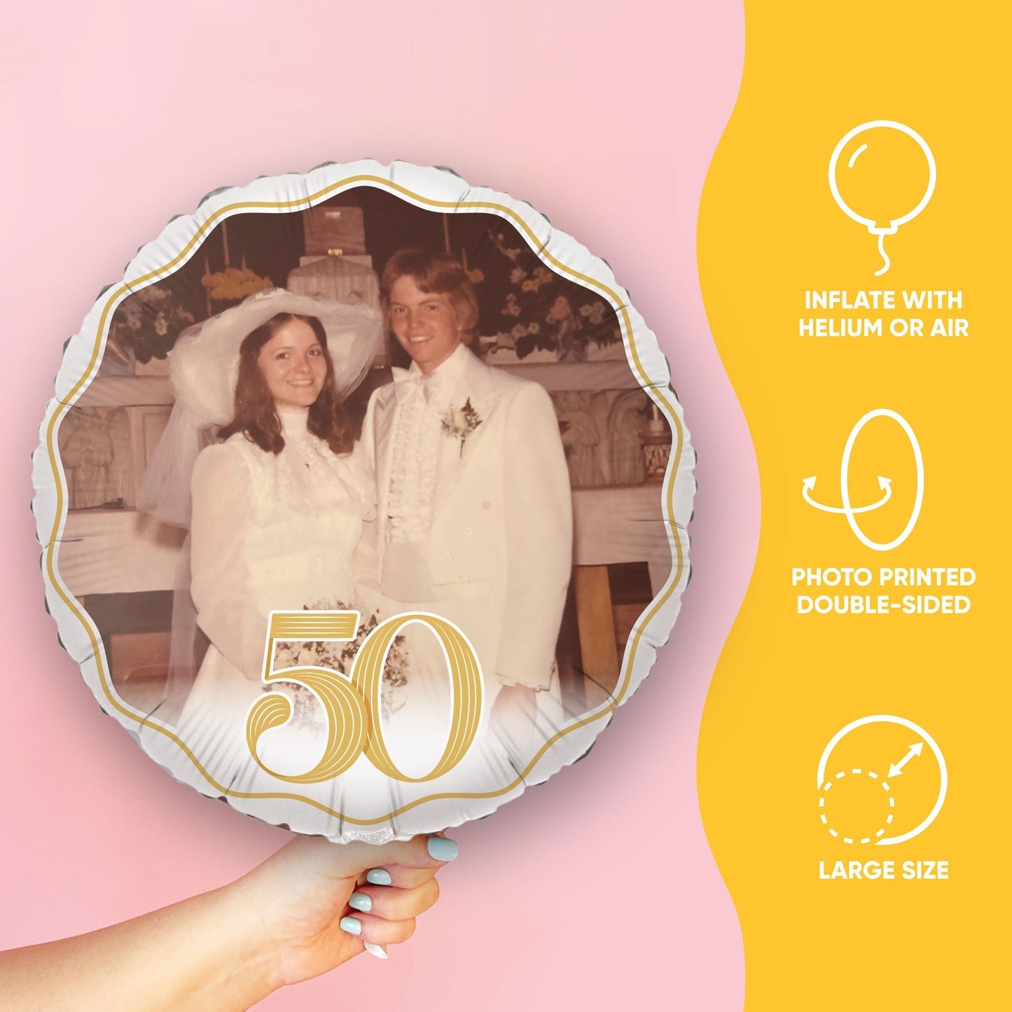 Custom Photo Balloon - 50th Wedding Anniversary - 1 Ct