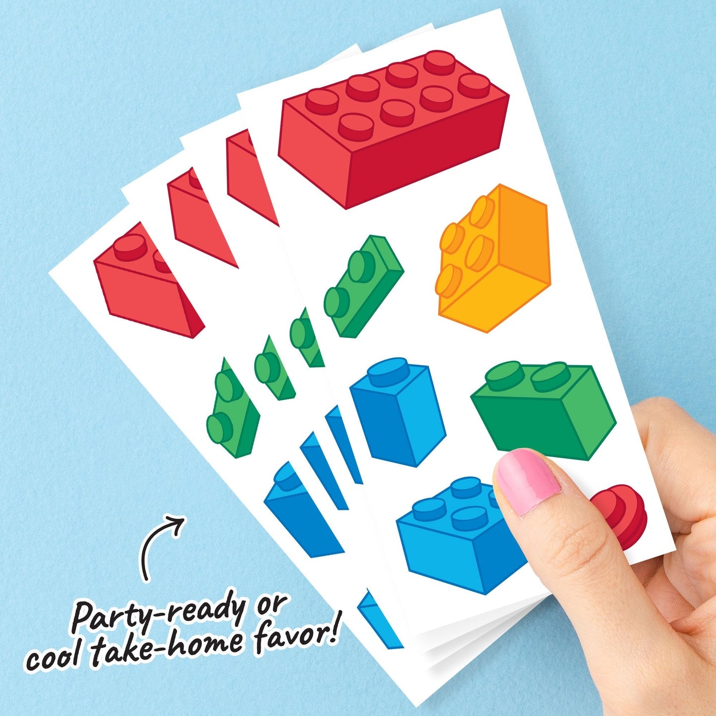 Building Blocks Temporary Tattoos - 84 Ct