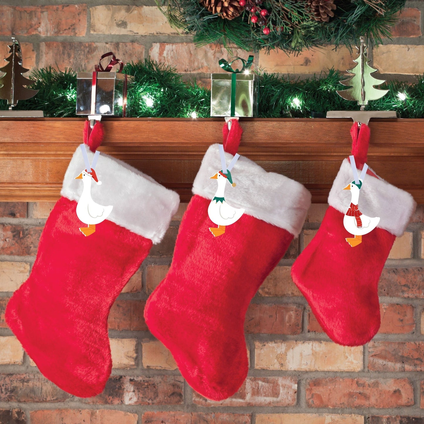 Christmas Silly Goose Tree Ornaments - 12 Ct